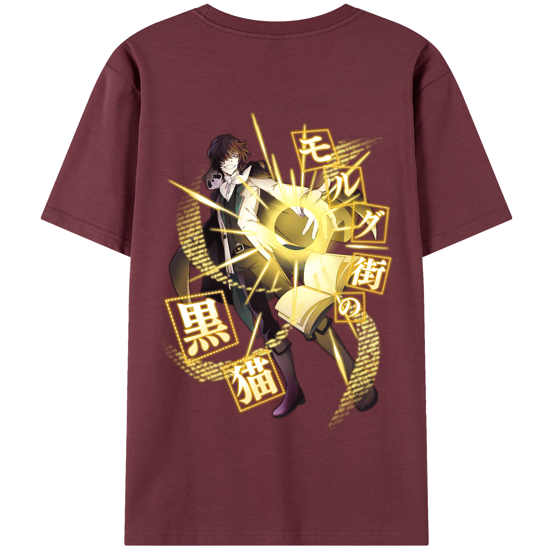 （画像用） 文豪ストレイドッグス Bungo Stray Dogs 綿100％半袖Tシャツ（背面プリント）